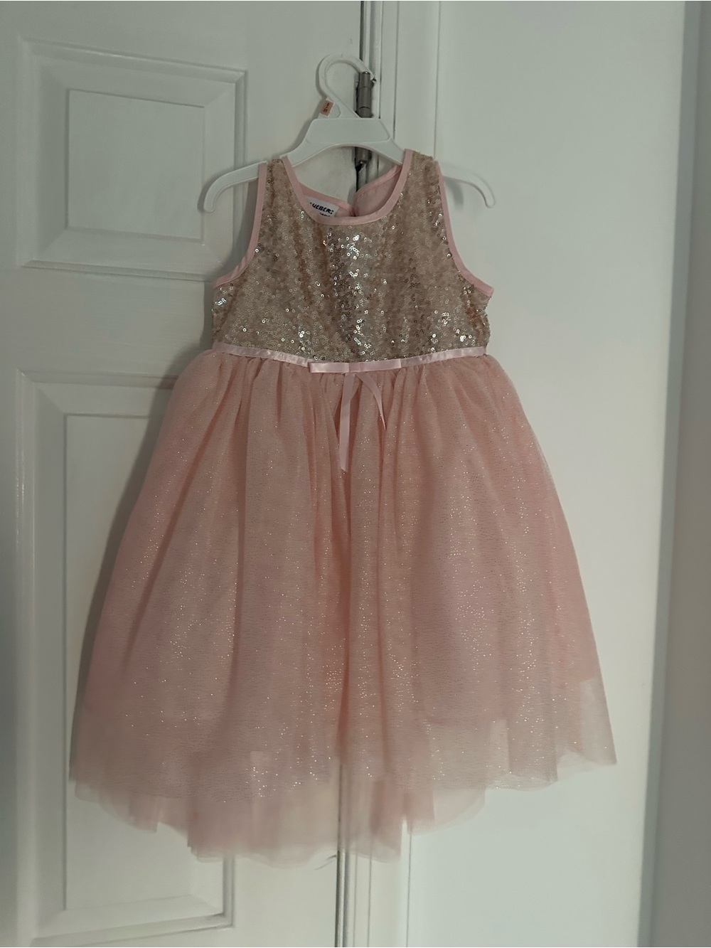 Sparkling Pink Sequin Tulle Dress for Girls by
